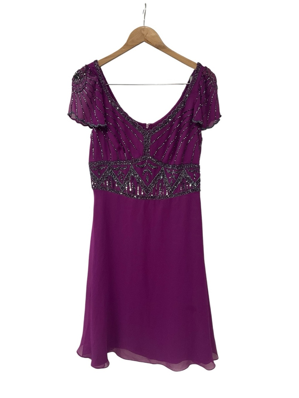 NWT Marina Magenta Beaded Dress 10